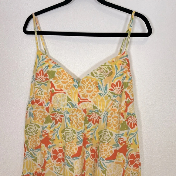 Bloomingdale’s Velvet Cottagecore Buttery Yellow All Over Floral Print Sun Dress - Picture 6 of 11